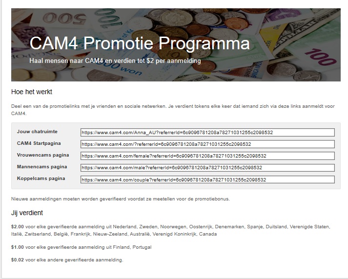 Cam4 Promotieprogramma voor Modellen